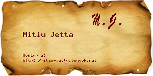 Mitiu Jetta névjegykártya